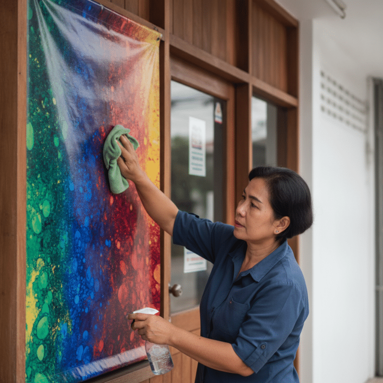 วิธีดูแลป้ายไวนิลหน้าร้านให้สีสด ไม่ซีดไว ยืดอายุใช้งาน