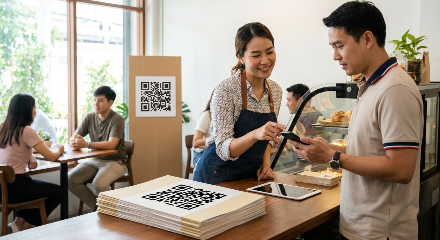 เทคนิคเพิ่มยอดขายด้วยสื่อสิ่งพิมพ์ติด QR Code เชื่อม O2O - print-marketing-qr-code-o2o