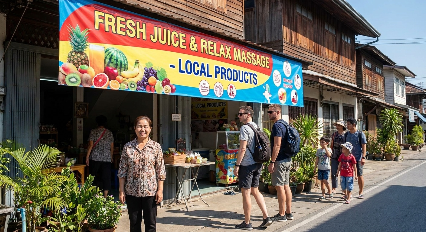 เลือกขนาดป้ายไวนิลหน้าร้านอย่างไร ให้ลูกค้ามองเห็นชัดเจน? - storefront-vinyl-banner-sizes