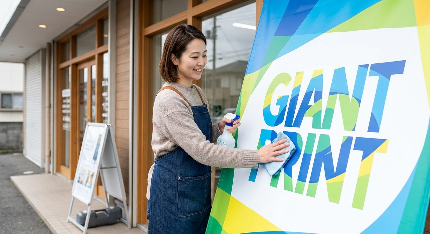 4 วิธีดูแลป้ายไวนิลและสแตนดี้หน้าร้าน ให้สีสดทนทาน - vinyl-standee-sign-maintenance
