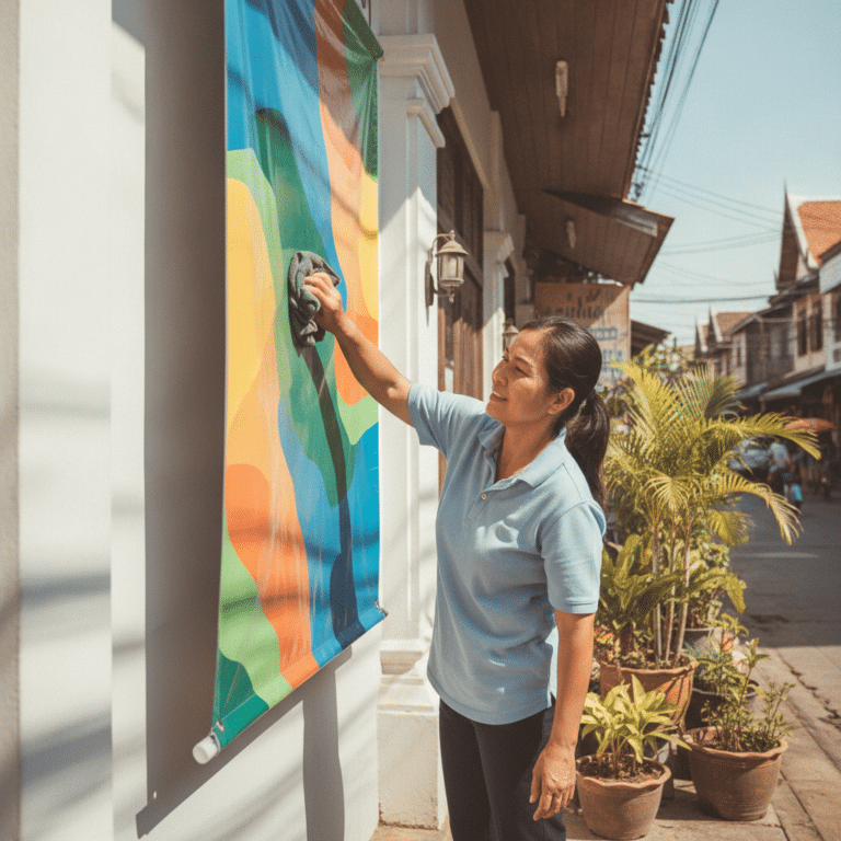 4 วิธีดูแลป้ายไวนิลและสติ๊กเกอร์หน้าร้านให้สีสดทนทาน