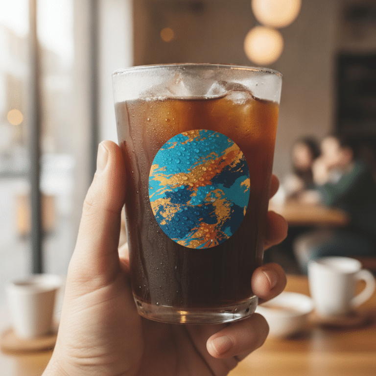 เคล็ดลับสั่งทำสติ๊กเกอร์ติดแก้วกาแฟ ทนน้ำแช่เย็นไม่หลุดลอก