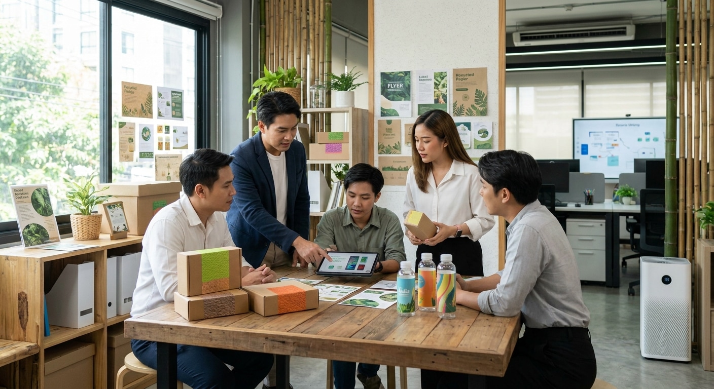 เทรนด์สิ่งพิมพ์รักษ์โลก 2027 โอกาสใหม่สร้างแบรนด์ SME - eco-friendly-printing-trend-2027