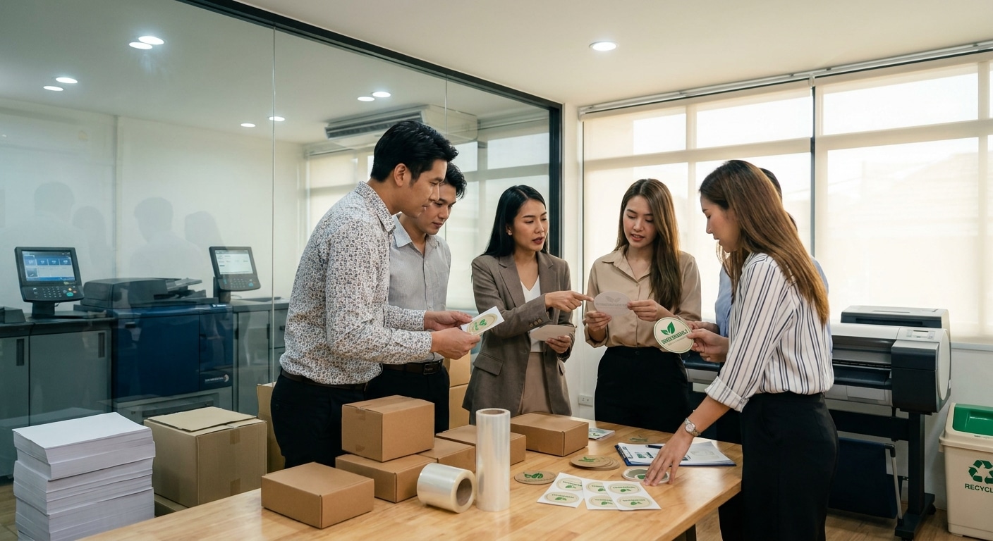 อัปเดตเทรนด์สิ่งพิมพ์ 2027: ฉลากลดโลกร้อน ทางรอดใหม่ SME - eco-friendly-printing-trends-2027