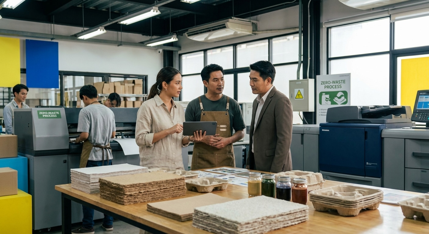 เทรนด์สิ่งพิมพ์รักษ์โลก 2027 โอกาสทอง SME ไทยสร้างแบรนด์ - eco-friendly-printing-trends-2027