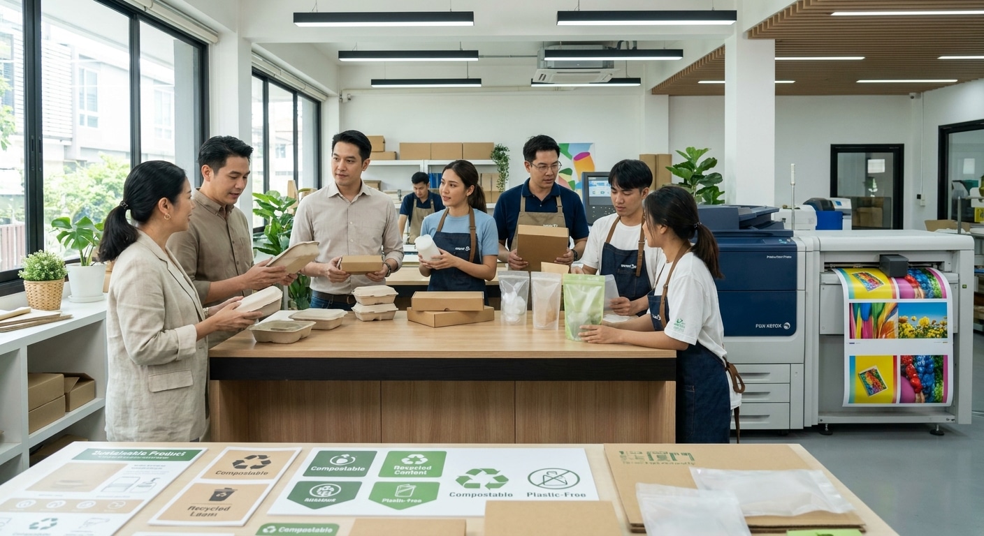 เทรนด์สิ่งพิมพ์รักษ์โลก 2027 พลิกโฉมแพ็กเกจจิ้ง SME ไทย - eco-friendly-printing-trends-2027