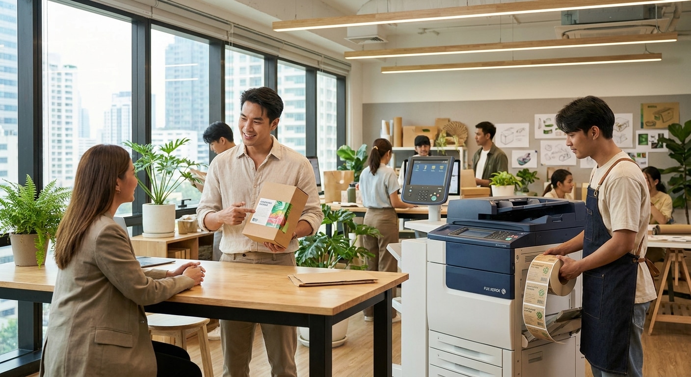 เทรนด์พิมพ์ฉลาก 2027: แพ็กเกจจิ้งรักษ์โลกดันยอดขาย SME - eco-friendly-printing-trends-2027