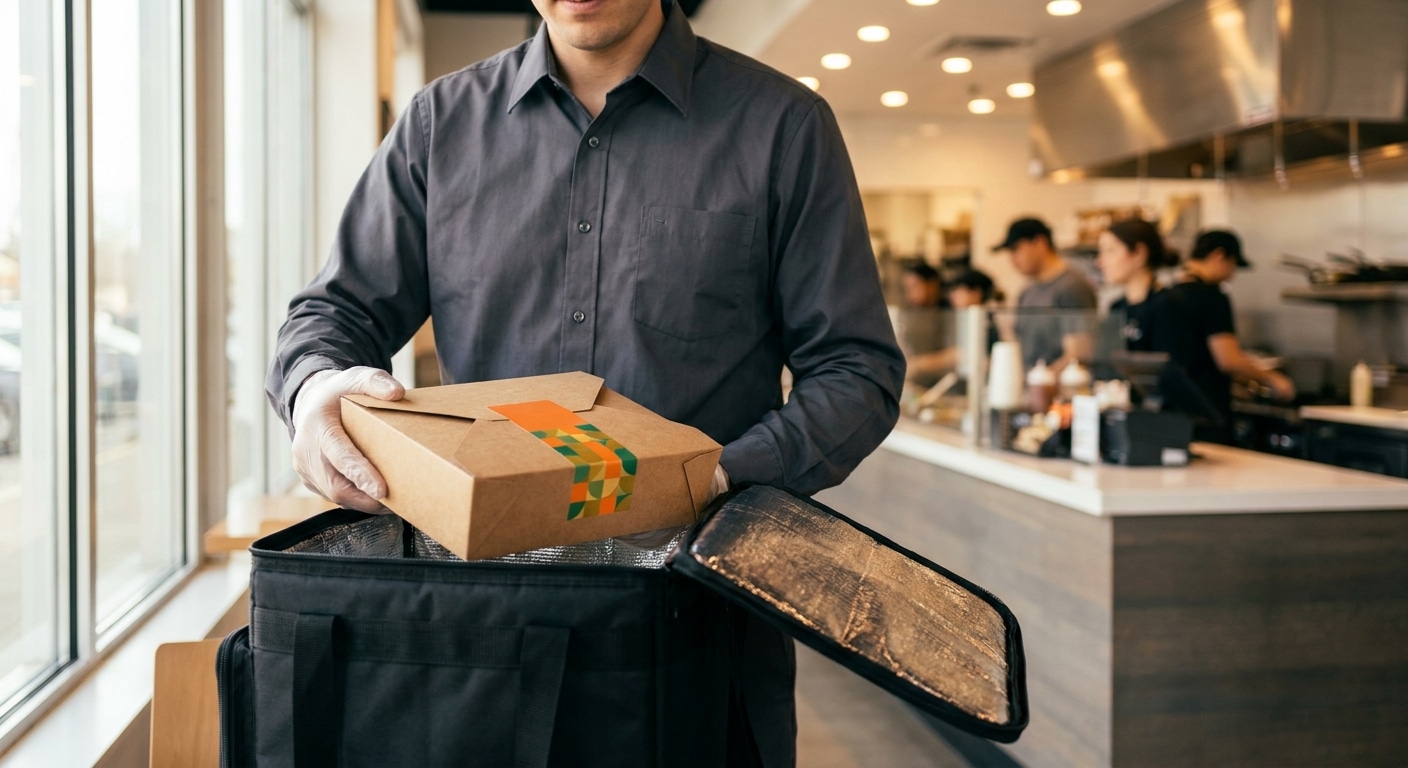 สติ๊กเกอร์คาดกล่องอาหาร อัปเกรดแบรนด์เดลิเวอรี่ให้ดูแพง - food-box-sleeve-sticker-delivery