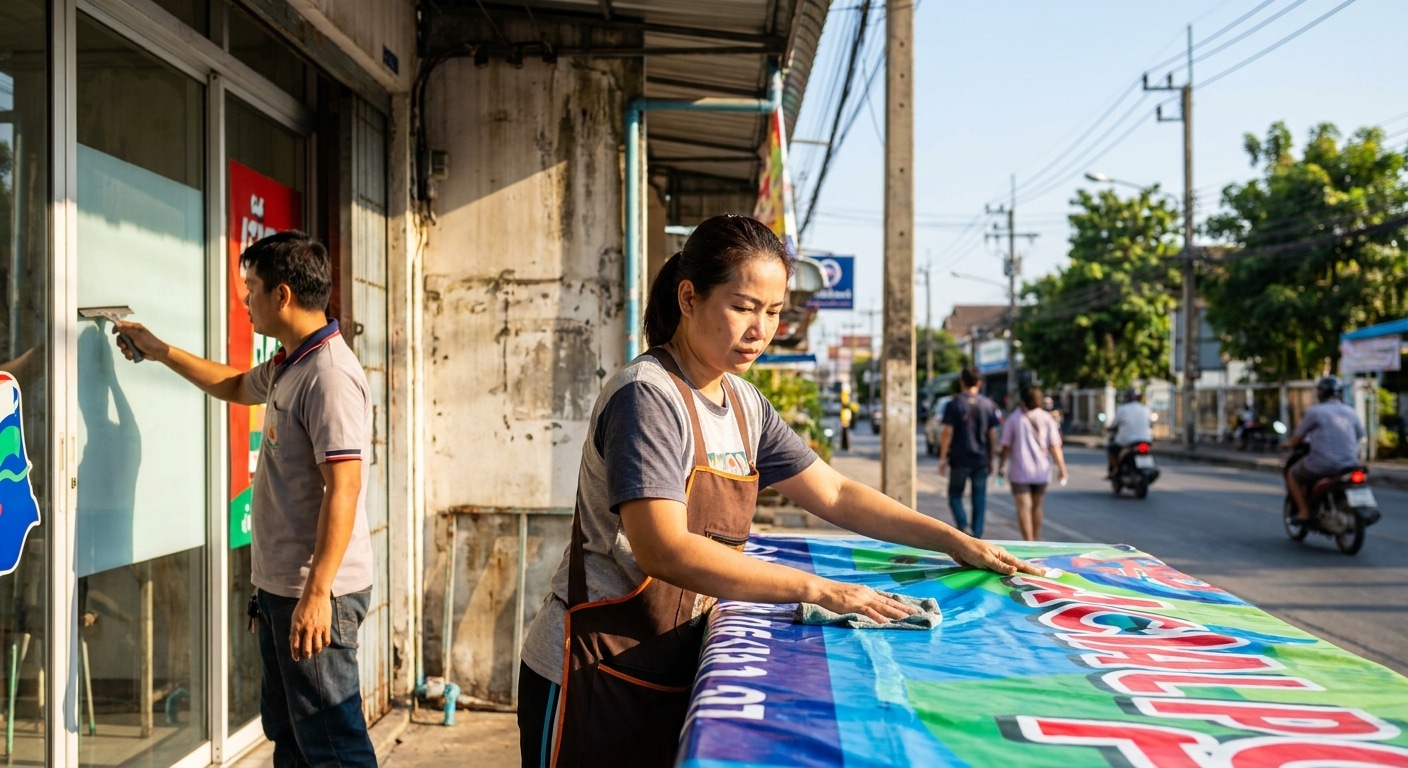 วิธีดูแลป้ายไวนิลและสติ๊กเกอร์หน้าร้านให้สีสดทนแดดทนฝน - how-to-maintain-vinyl-signs