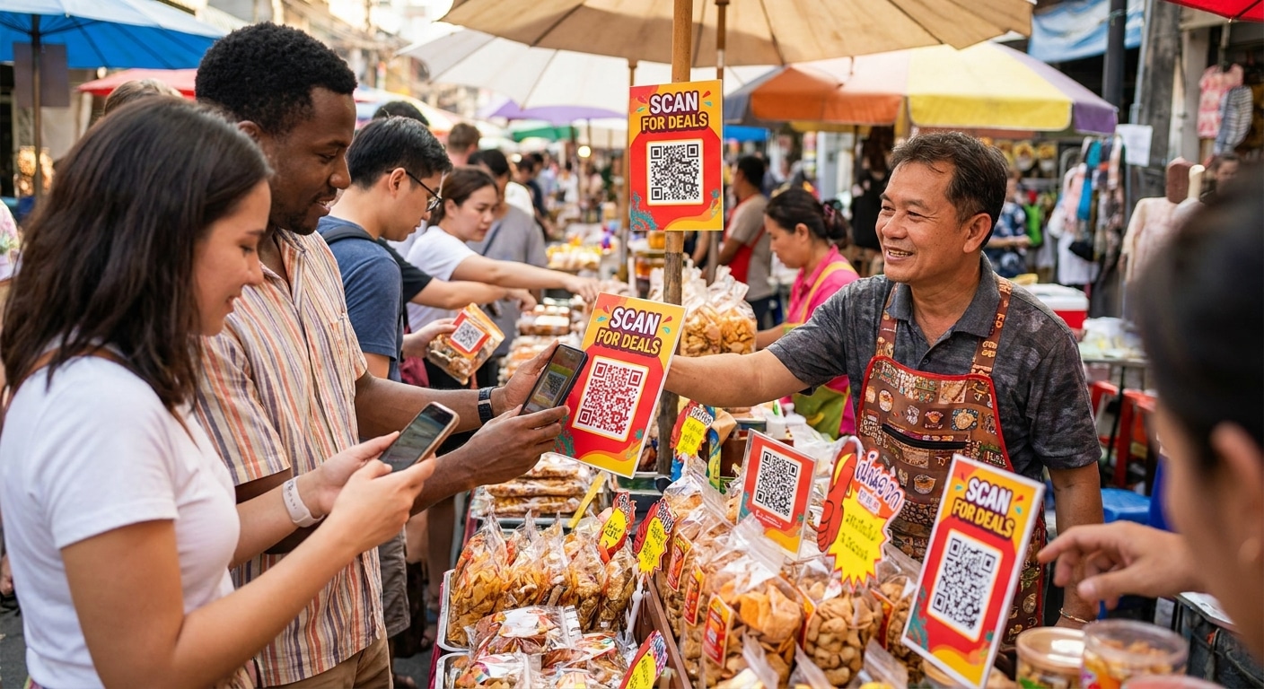 ดันยอดขายพุ่ง! เทคนิคเชื่อม O2O ด้วย QR Code บนฉลากและป้าย - o2o-qr-code-print-marketing