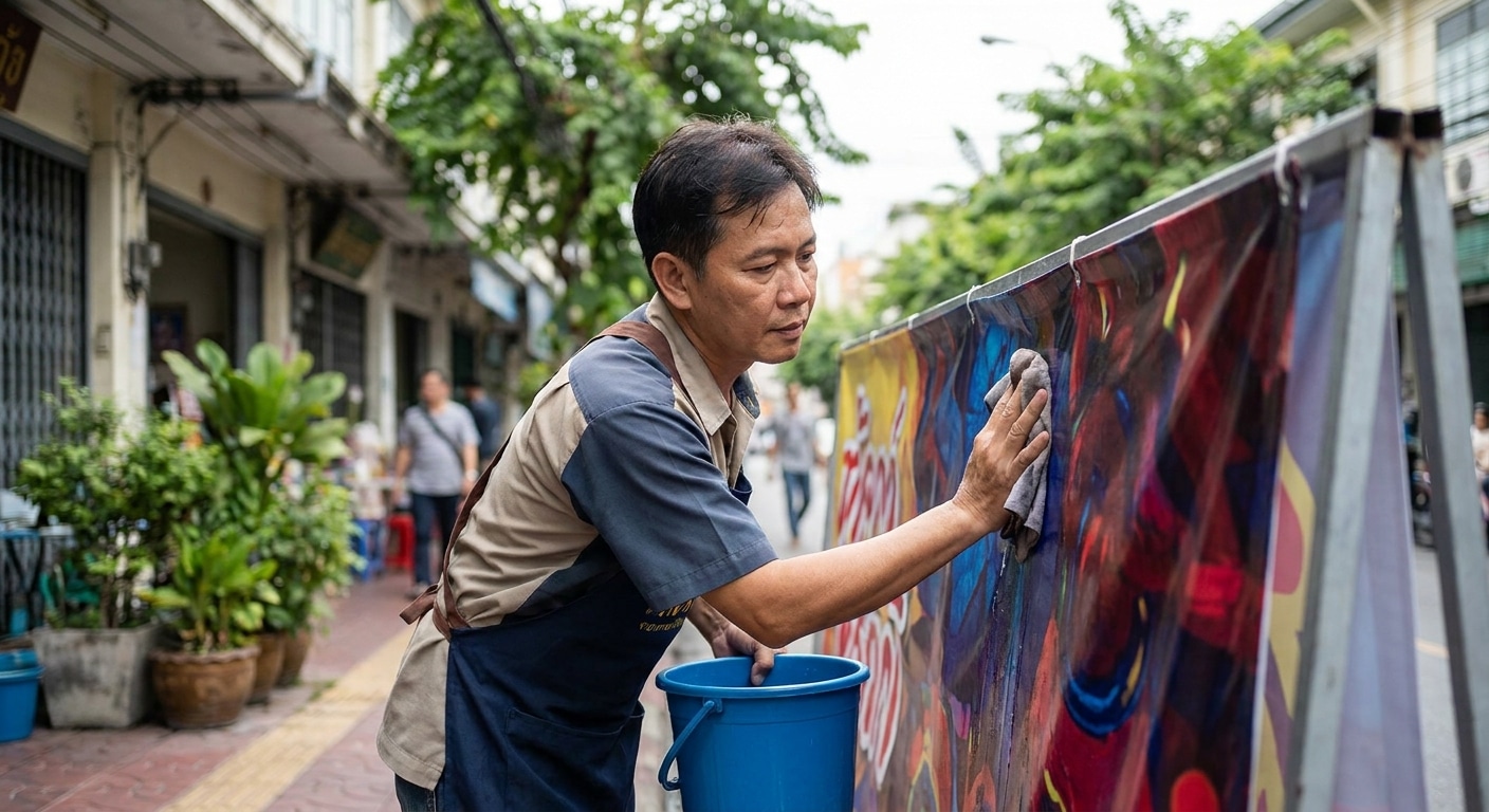 วิธีดูแลป้ายไวนิลกลางแจ้ง สีไม่ซีด ทนแดดทนฝน - outdoor-vinyl-banner-maintenance
