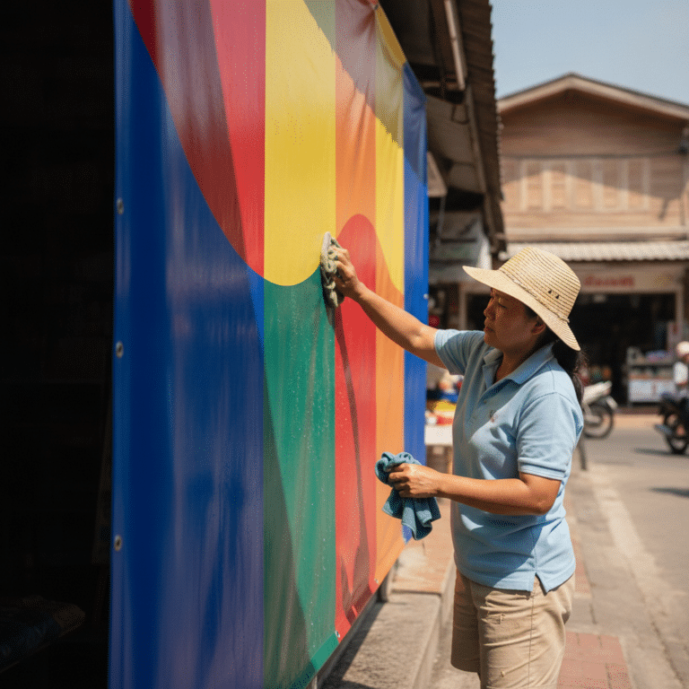 วิธีดูแลป้ายไวนิลกลางแจ้งให้สีสวยทนนาน ไม่ซีดจางง่าย