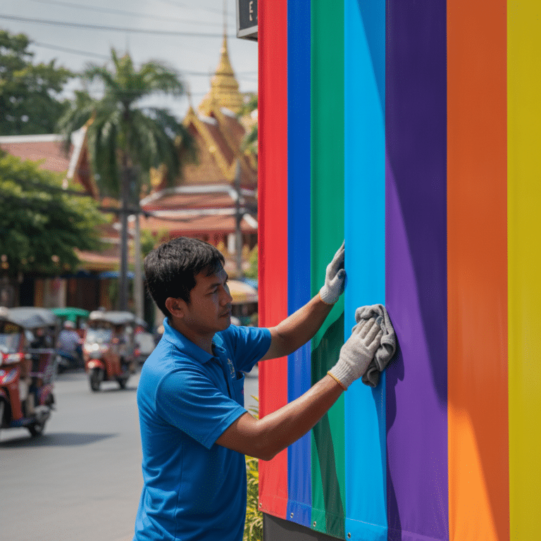วิธีดูแลป้ายไวนิลกลางแจ้ง สีไม่ซีด ทนแดดทนฝน