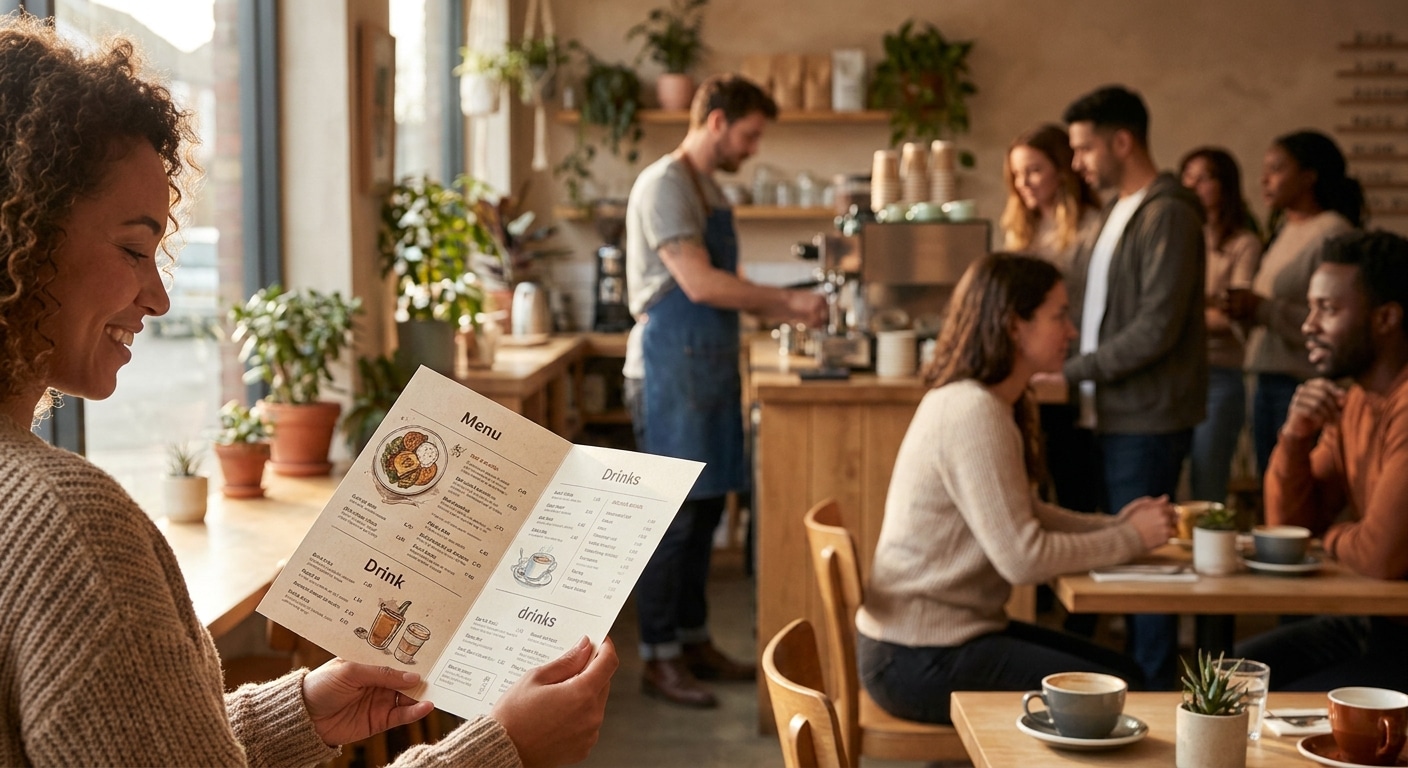 จิตวิทยาออกแบบเมนูอาหาร เคล็ดลับอัปยอดขายร้านคาเฟ่ SME - restaurant-menu-design-psychology