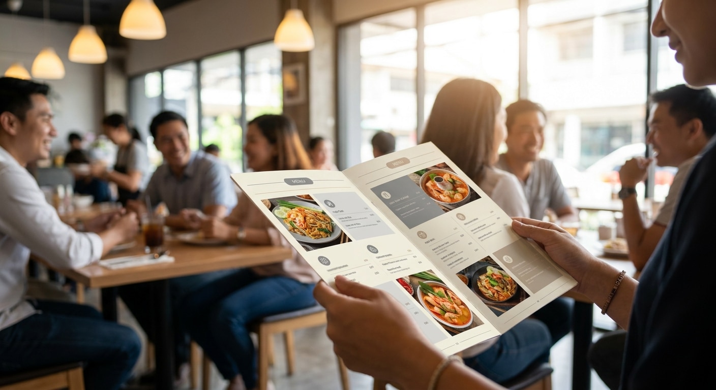 ทริคออกแบบเมนูอาหารให้ยอดพุ่ง! ฉบับร้านค้า SME - restaurant-menu-design-tips