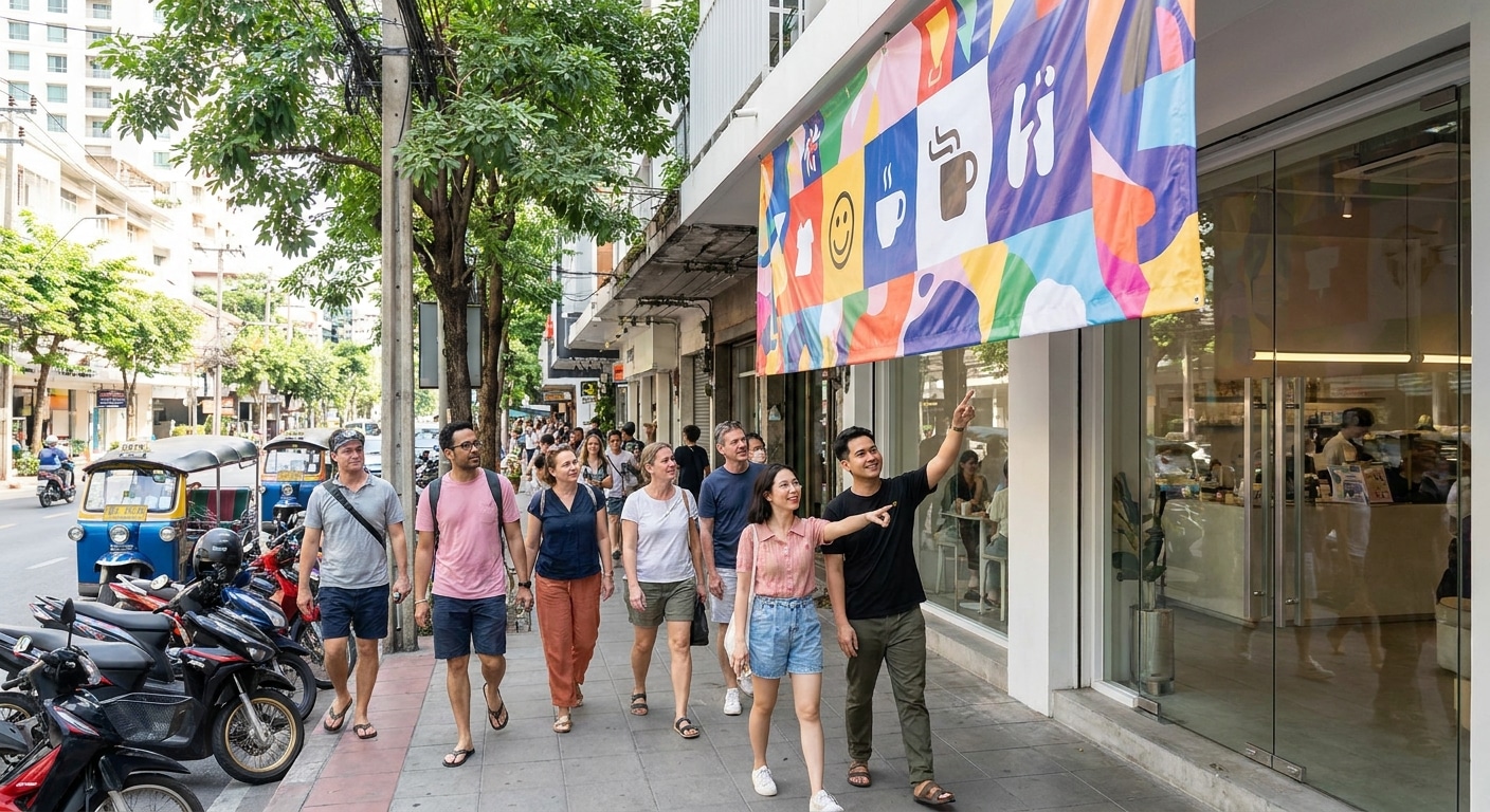 เทคนิคออกแบบป้ายไวนิลหน้าร้าน ดึงดูดลูกค้าใน 3 วินาที - vinyl-banner-design-attract-customers