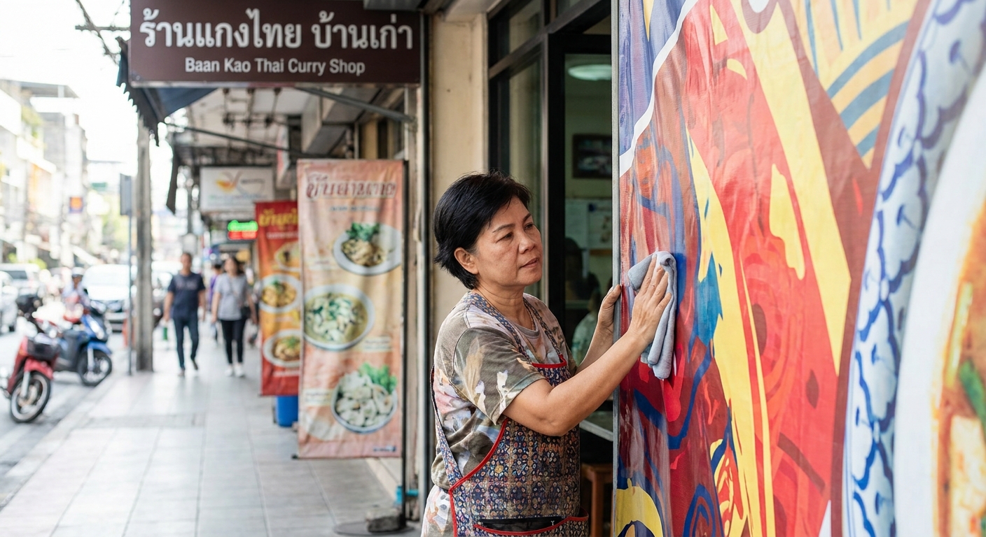 วิธีดูแลป้ายไวนิลและโรลอัพหน้าร้านให้สีสด ไม่ซีดจาง - vinyl-rollup-maintenance-tips