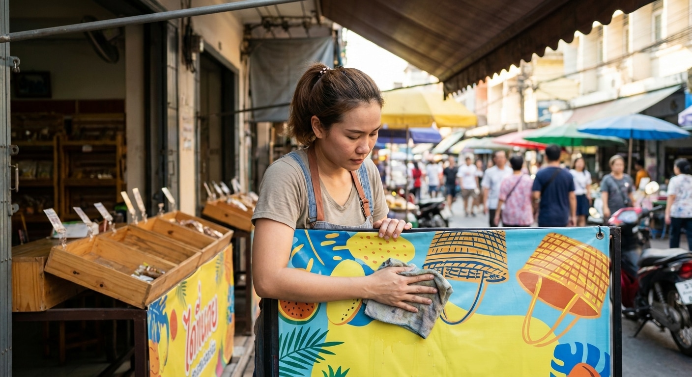 4 ทริคดูแลป้ายไวนิลหน้าร้านให้สีสด ทนแดดทนฝน ยืดอายุใช้งาน - vinyl-sign-maintenance-tips