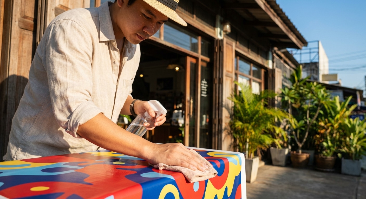 วิธีดูแลป้ายไวนิลและสติ๊กเกอร์ให้สีสดทนทาน ไม่ซีดไว - vinyl-sticker-sign-maintenance