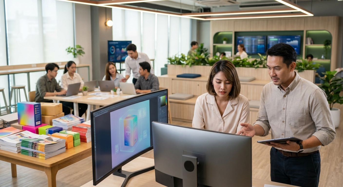 เทรนด์ออกแบบสื่อสิ่งพิมพ์ด้วย AI ปี 2027 ยกระดับ SME ไทย - ai-print-design-trends-2027
