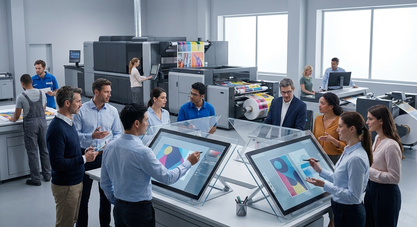 เทรนด์สิ่งพิมพ์ 2027 นวัตกรรม AI ยกระดับงานออกแบบ SME - ai-printing-design-trends-2027