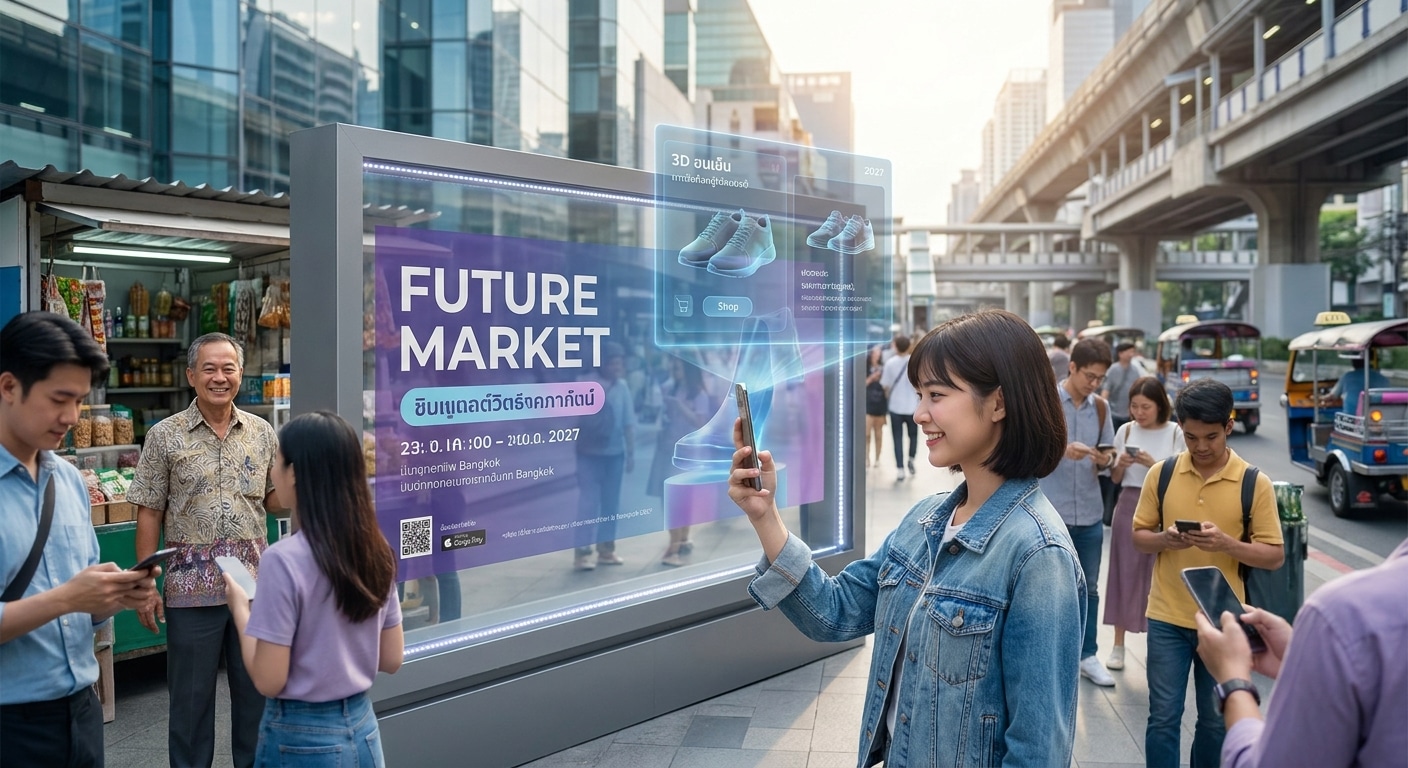 เทรนด์ป้ายโฆษณา 2027 ผสานสื่อสิ่งพิมพ์กับ AR เพิ่มยอดขาย - billboard-print-ar-trend-2027