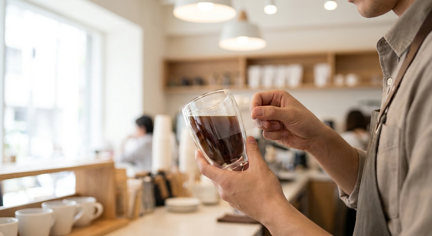 เทคนิคทำสติ๊กเกอร์ใสติดแก้วคาเฟ่ให้สวยแพง สไตล์มินิมอล - clear-sticker-cafe-minimal-design