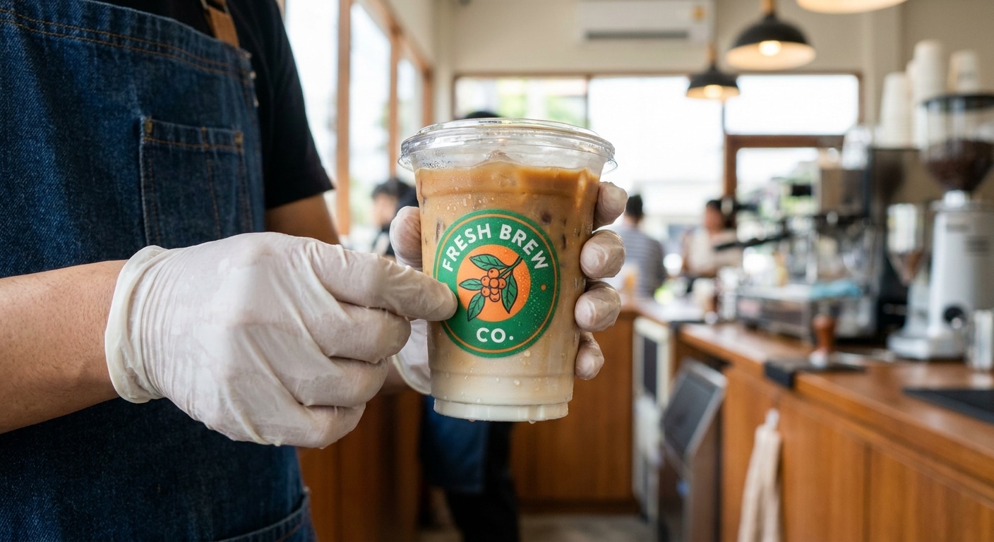 สติ๊กเกอร์ติดแก้วกาแฟ เลือกอย่างไรให้ทนน้ำ ไม่หลุดลอก - coffee-cup-sticker-guide