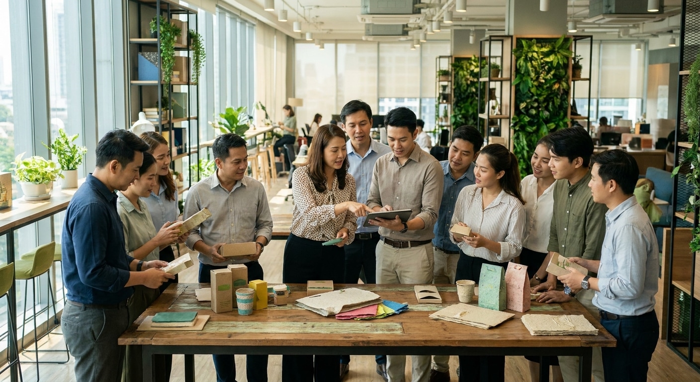 เทรนด์สื่อสิ่งพิมพ์ 2027 นวัตกรรมฉลากสินค้ารักษ์โลก - eco-friendly-printing-trends-2027