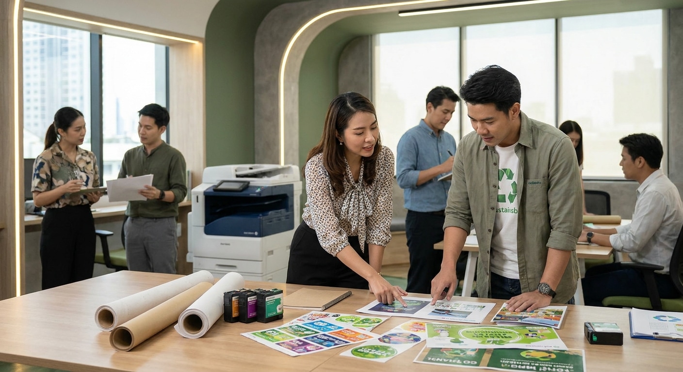 เทรนด์สื่อสิ่งพิมพ์ 2027: นวัตกรรมรักษ์โลกดันยอดขาย SME - eco-print-trends-2027-sme