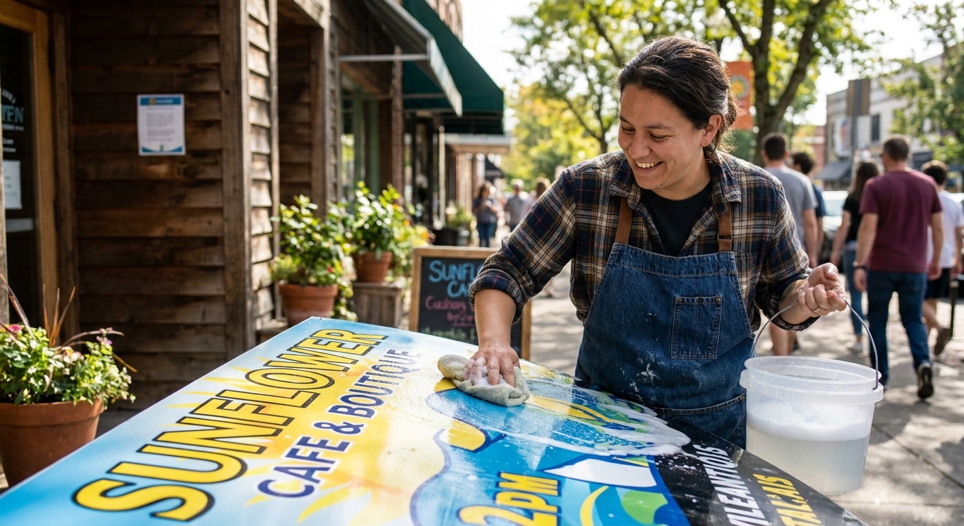 วิธีดูแลป้ายไวนิลหน้าร้าน ให้สีสดทนแดดนานขึ้น - how-to-clean-vinyl-signage