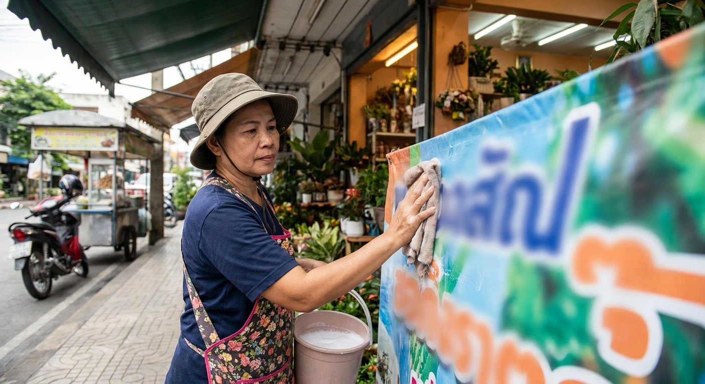 วิธีดูแลป้ายไวนิลหน้าร้านให้สีสด ทนแดดฝน ยืดอายุใช้งาน - how-to-maintain-vinyl-signs