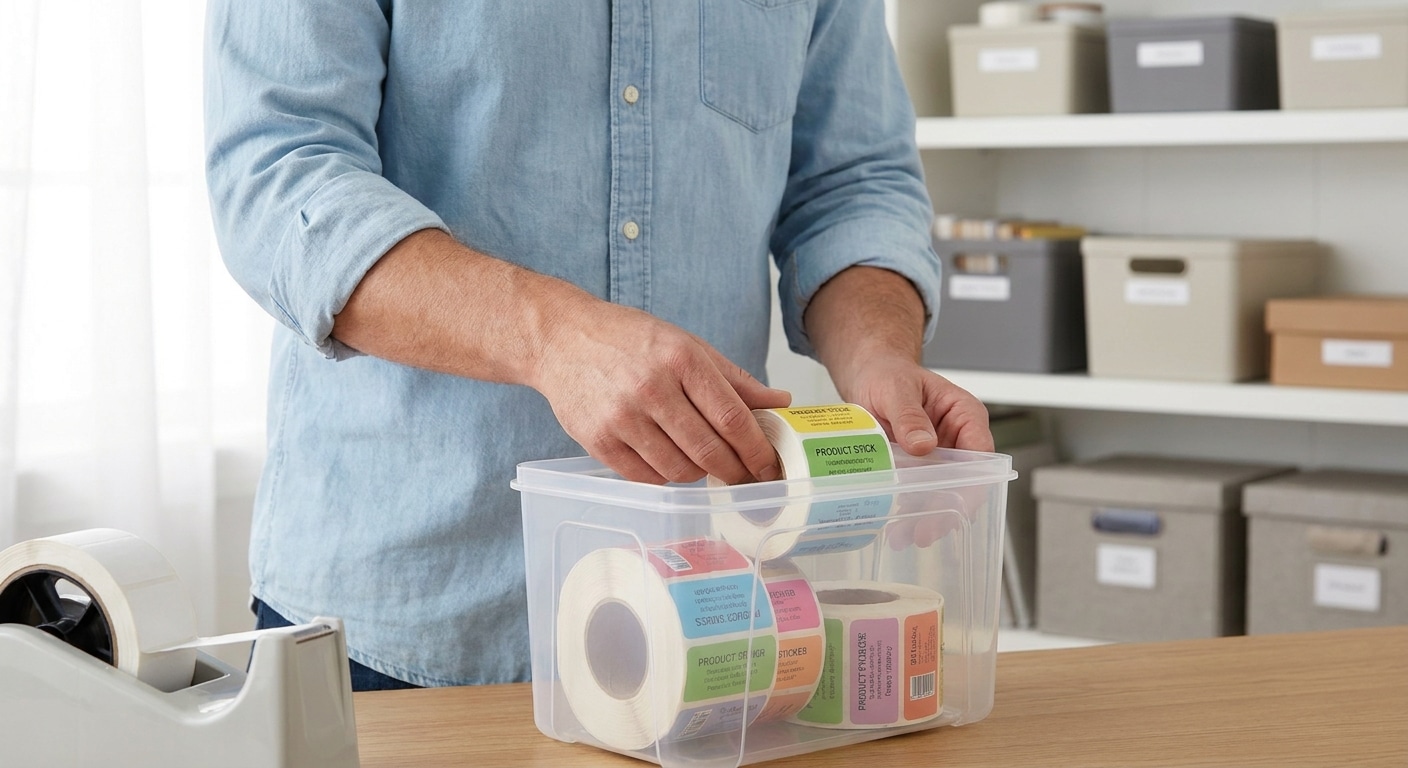 วิธีเก็บสติ๊กเกอร์ฉลากสินค้า ให้กาวเหนียวหนึบ สีไม่ซีด - keep-stickers-labels-sticky