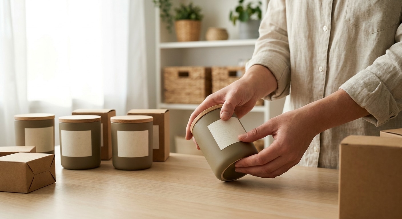 ออกแบบสติ๊กเกอร์ฉลากสินค้ามินิมอล อัปลุคแบรนด์ SME ดูแพง - minimalist-sticker-label-design