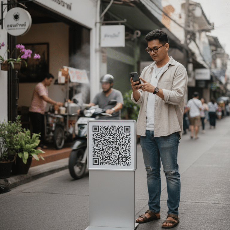 กลยุทธ์ O2O: ป้ายโฆษณาติด QR Code ดึงลูกค้าเข้าร้านฉบับ SME