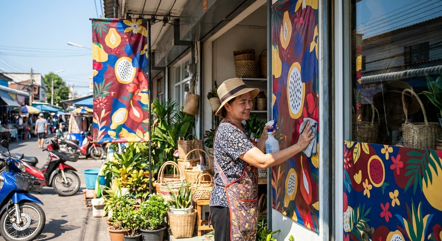 เคล็ดลับดูแลป้ายโฆษณาและสติ๊กเกอร์หน้าร้านให้สีสดทนแดด - outdoor-signage-sticker-maintenance