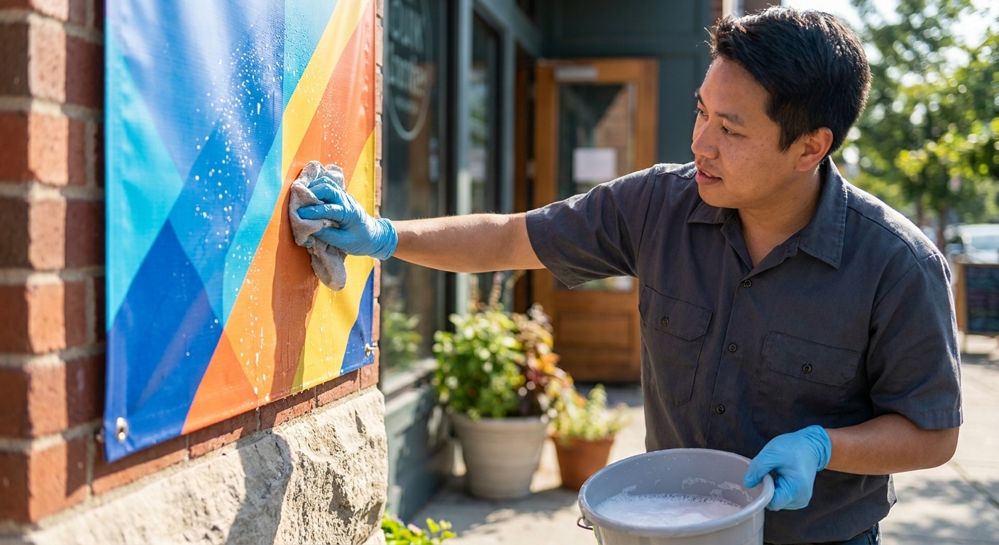 วิธียืดอายุป้ายไวนิลกลางแจ้ง สีไม่ซีด ทนแดดทนฝน - outdoor-vinyl-banner-maintenance