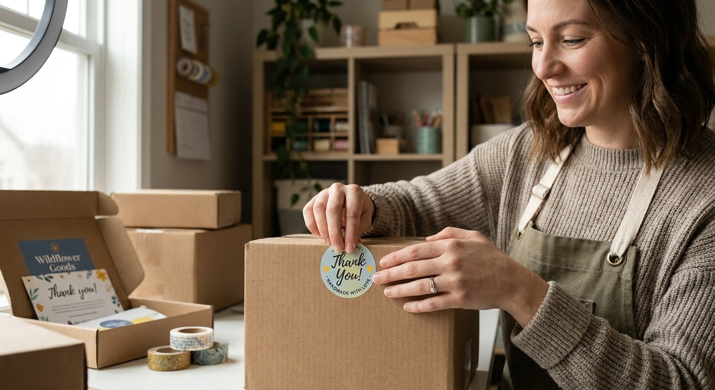สติ๊กเกอร์ติดกล่องพัสดุ เพิ่มยอดซื้อซ้ำให้ร้าน SME - packaging-sticker-marketing-tips