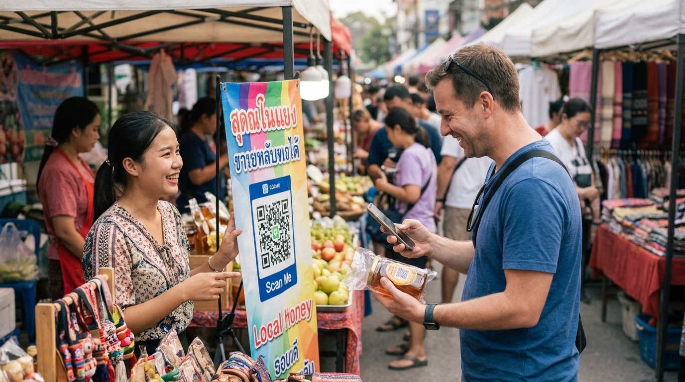 ป้ายไวนิล+สติ๊กเกอร์ QR Code กลยุทธ์สิ่งพิมพ์เพิ่มยอดขาย - print-media-qr-code-marketing