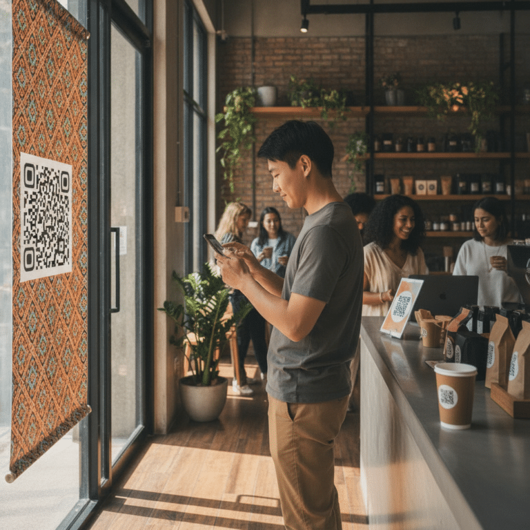 ป้ายไวนิล+สติ๊กเกอร์ QR Code กลยุทธ์สิ่งพิมพ์เพิ่มยอดขาย