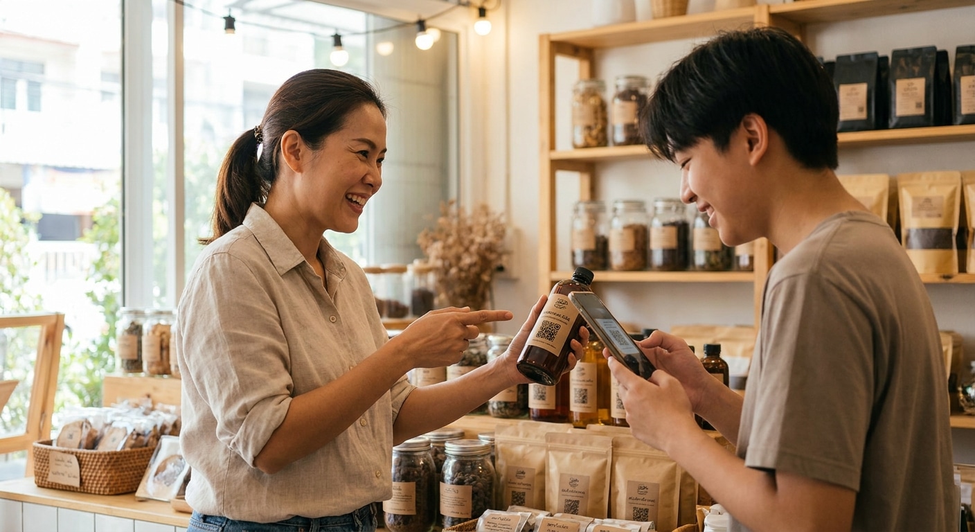 กลยุทธ์ติด QR Code บนฉลากสินค้า เพิ่มยอดขายให้ SME - qr-code-label-marketing-sme
