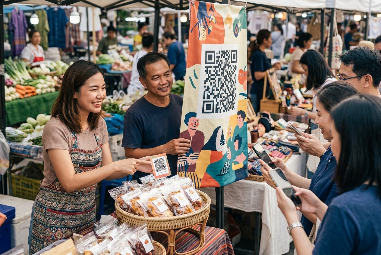 สติ๊กเกอร์ QR Code และป้ายโฆษณา อาวุธลับดึงลูกค้าเข้าร้าน - qr-code-sticker-signage-marketing