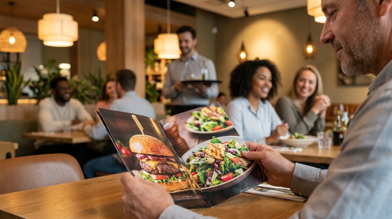 เคล็ดลับออกแบบเมนูอาหารให้ลูกค้าสั่งเพิ่ม กำไรพุ่ง! - restaurant-menu-design-tips