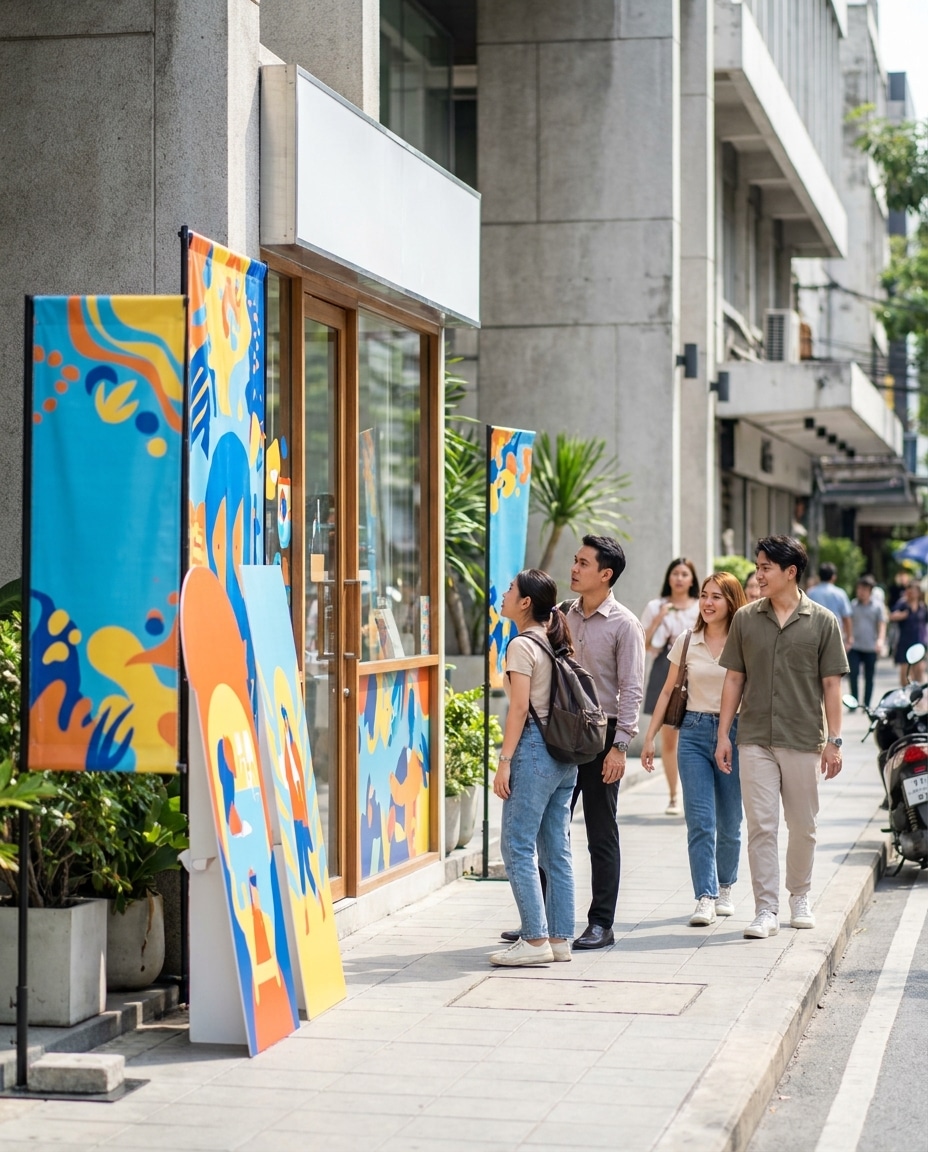 5 เทคนิคใช้ป้ายโฆษณาและสแตนดี้ ดึงลูกค้าเข้าร้านฉบับ SME - signage-standee-marketing-tips-sme