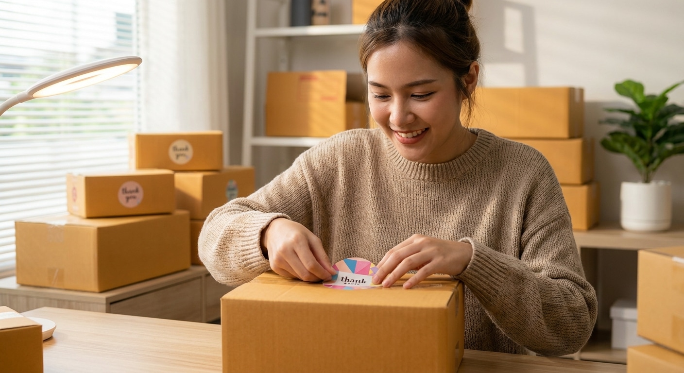 เทคนิคใช้สติ๊กเกอร์ติดกล่องพัสดุ กระตุ้นยอดซื้อซ้ำ - sticker-unboxing-marketing-tips