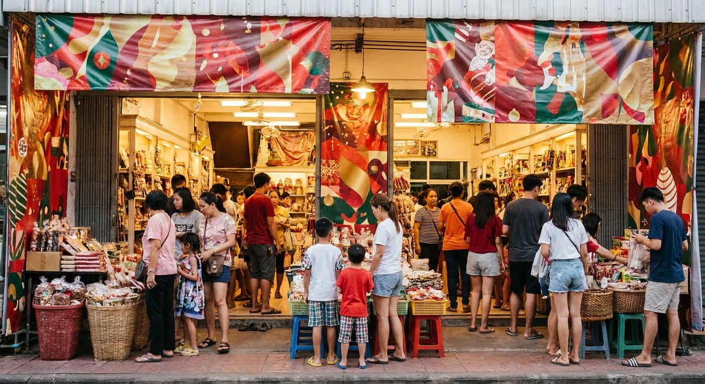 เทคนิคจัดป้ายโฆษณาหน้าร้าน ดึงดูดลูกค้าช่วงปีใหม่ 2027 - storefront-signage-new-year-2027