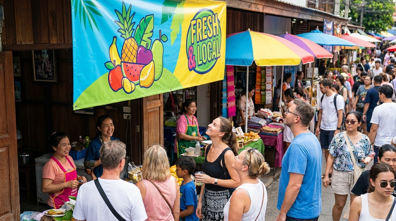 ทริคทำป้ายไวนิลหน้าร้านให้สะดุดตา เรียกลูกค้าได้ทันที - storefront-vinyl-banner-design-tips