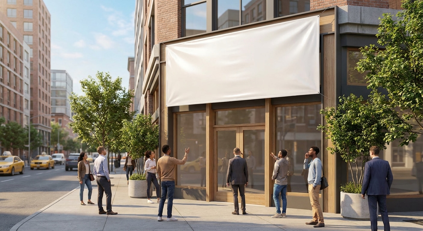 ออกแบบป้ายไวนิลหน้าร้านให้ปัง ดึงดูดลูกค้าตั้งแต่แรกเห็น - storefront-vinyl-banner-tips