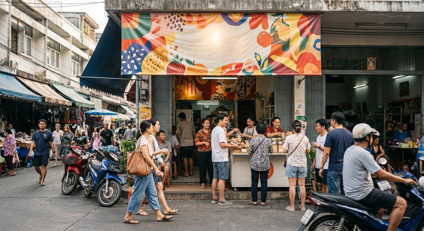 5 ทริคออกแบบป้ายไวนิลหน้าร้านให้ดึงดูดลูกค้า เพิ่มยอดขาย - storefront-vinyl-banner-tips