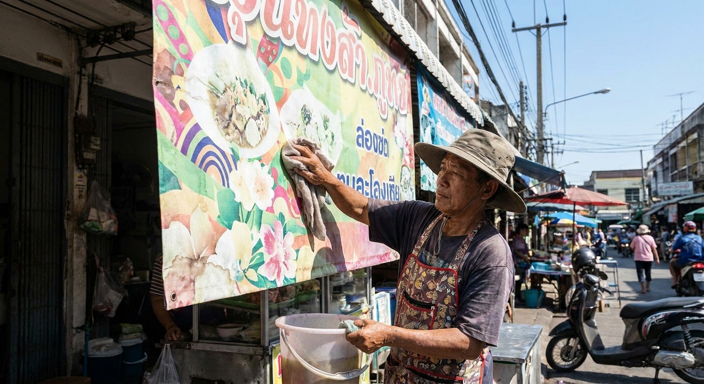 3 วิธีดูแลป้ายไวนิลหน้าร้าน ให้สีสดทนแดดทนฝน ไม่ซีดจาง - vinyl-banner-maintenance-tips